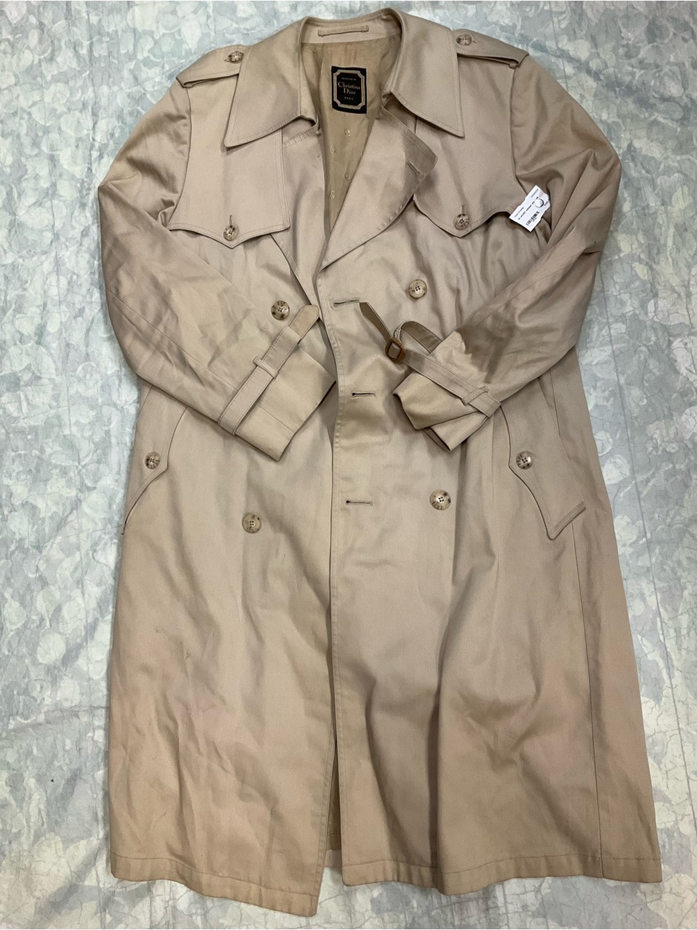 Dior Men’s Beige Double-Breasted Trench Coat
